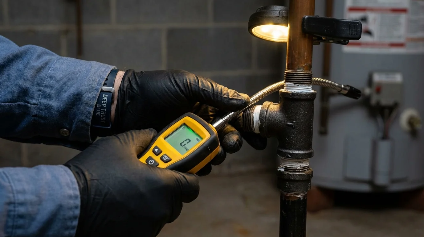 Gas leak detection with electronic sniffer by Johns Plumbing LLC in Alhambra