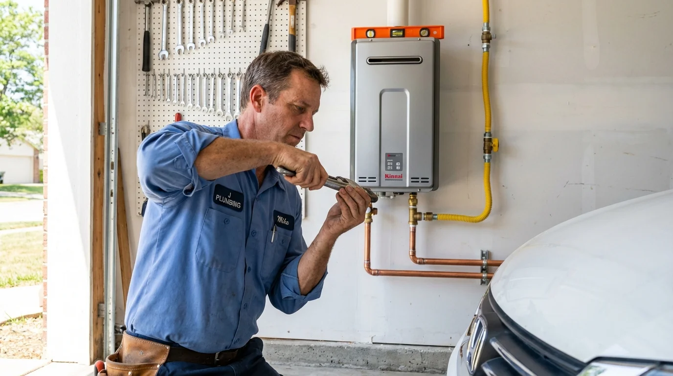 Tankless water heater installation by a Johns Plumbing LLC plumber in Alhambra